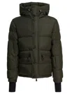 Moncler Grenoble Short Down Jacket With Hood In Green