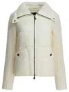 Moncler Padded Wool Zip-up Cardigan In White