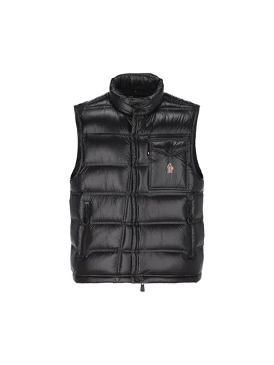Moncler High Collar Sleeveless Down Jacket In Black