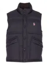 Moncler Padded Nylon Vest High Collar In Black