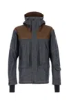 Moncler Denim Ski Jacket With Hood And Pockets In Gray
