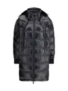 Moncler Rochelairs Long Down Jacket In Gray