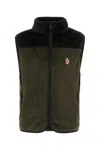 Moncler Versatile Sleeveless Padded Fleece Vest In Green