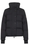 Moncler High Collar Quilted Nylon Outerwear In Blue