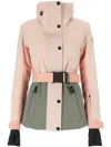 Moncler Hainets Belted Hooded Padded Color-block Ski Jacket In Multicolor