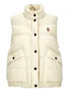 Moncler Grenoble Padded Gilet In Down Beige In Multi