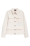 Moncler Grenoble Jersey Interlock Shirt Jacket In White