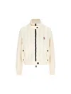 Moncler Grenoble Women Padded Jacket With Wool Sleeves In Multicolor