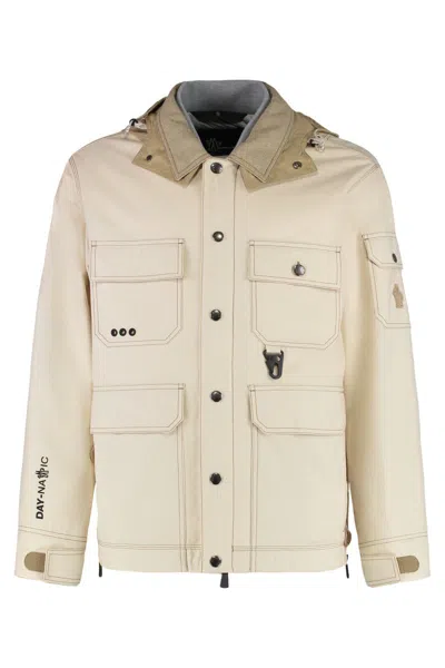 Moncler Kelpius Hooded Jacket Multi Pocket Design In Neutral