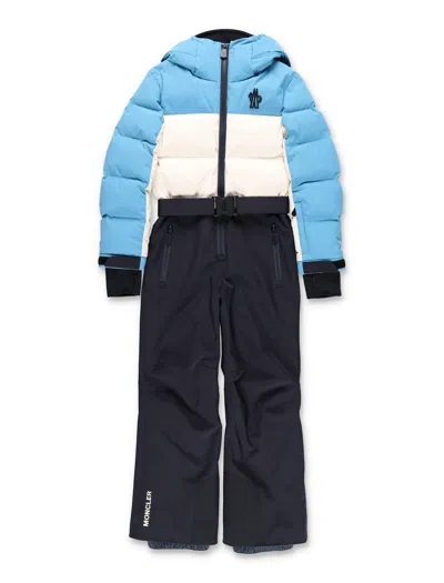 Moncler Grenoble Kids Two-tone Ski Suit In Blue