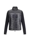 Moncler High Collar Long Sleeve Padded Sweatshirt In Black