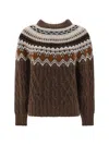 Moncler Patterned-jacquard Sweater In Brown