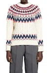Moncler Grenoble Geometric Jacquard Wool Blend Jumper In Multi