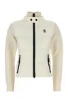 Moncler White Wool Blend Tricot Cardigan In White
