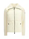 Moncler High Collar Quilted Long Sleeve Jacket In Yellow
