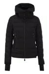 Moncler Womens Black Lamoura Hooded Shell-down Ski Jacket