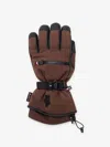 Moncler Grenoble Leather Gloves In Brown