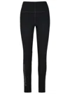 Moncler Grenoble Black Leggings With Zipped Pocket In Stretch Polyamide Woman In Black
