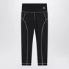 Moncler Leggings With Logo Patch And Contrast Stitching In Black