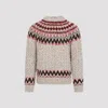 Moncler Jacquard Wool Blend Sweater With Geometric Pattern In Multi