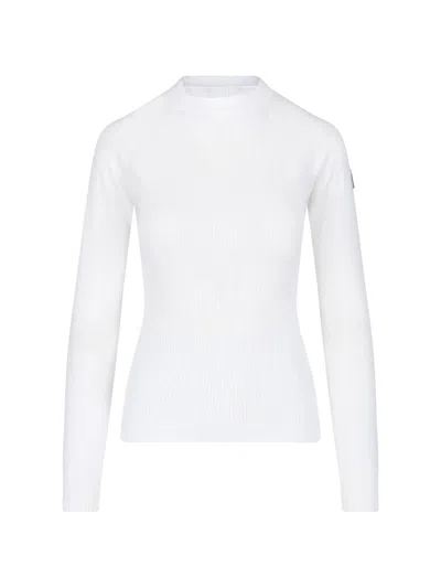 Moncler Grenoble Lightweight Viscose-blend Crewneck Sweater In White