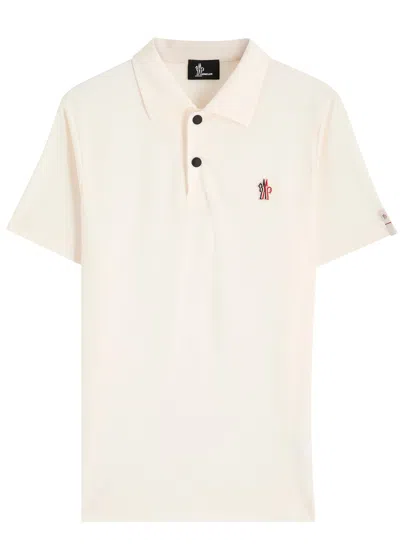 Moncler Grenoble Logo-appliqué Woven Polo Shirt In Brown