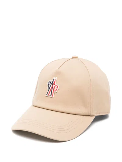 Moncler Grenoble Logo Cotton Baseball Cap In Neutral
