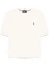 Moncler Grenoble Mc Natural T-shirt Embroidered Logo In White