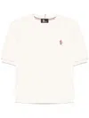 Moncler Grenoble Mc Natural T-shirt Embroidered Logo In White