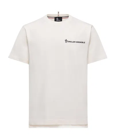 Moncler Grenoble Logo Detailed Crewneck T-shirt In White