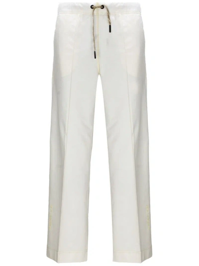 Moncler Grenoble Logo Embroidered Drawstring Pants In White