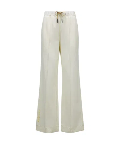 Moncler Grenoble Logo Embroidered Drawstring Pants In White