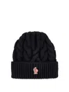 MONCLER MONCLER GRENOBLE LOGO EMBROIDERED KNITTED BEANIE