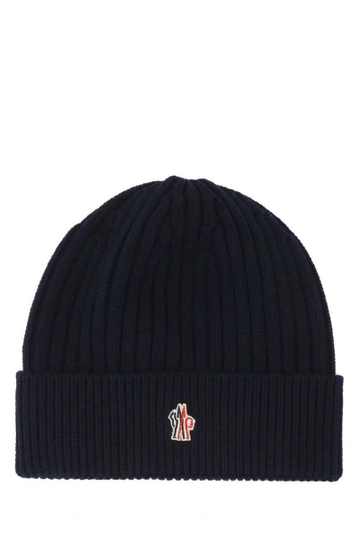 Moncler Grenoble Logo Patch Beanie In Navy