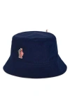 Moncler Grenoble Logo Patch Bucket Hat In Night Sky