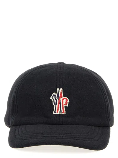 Moncler Grenoble Logo Patch Cap In Black