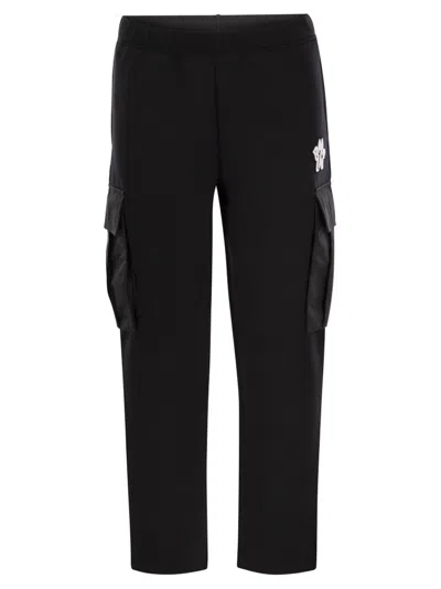 Moncler Logo Neoprene Track Pants In Black