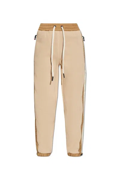Moncler Women's Cozy Jogging Pants With Beige Accent In Neutrals