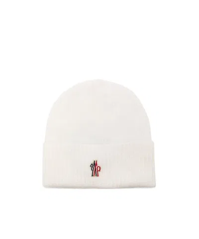 Moncler Grenoble Logo-patch Knitted Beanie In White