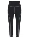 Moncler Leggings With Logo Patch And Contrast Stitching