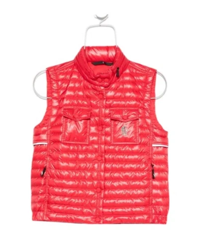 Moncler Grenoble Logo Patch Padded Gilet In Red