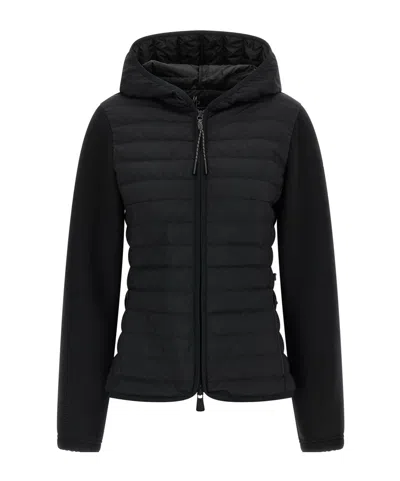 Moncler Grenoble Logo Patch Zip-up Cardigan In Black