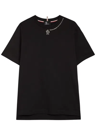 Moncler Grenoble Crewneck T-shirt Embroidery Detail In Black