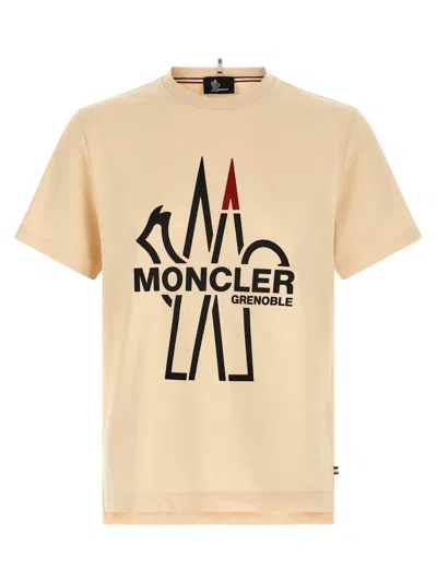 Moncler Grenoble Logo-printed Crewneck T-shirt In Neutral