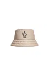 Moncler Logo Bucket Hat In Nude