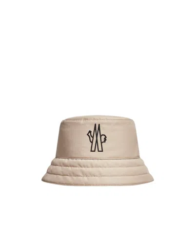 Moncler Grenoble Logo Printed Bucket Hat In Nude
