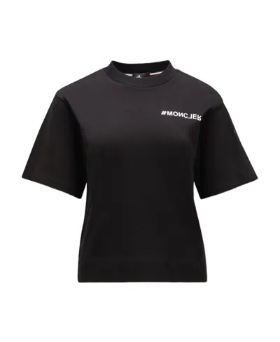 Moncler Embossed Logo Cotton T-shirt Black