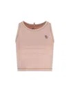 Moncler Sleeveless Crew Neck Contrast Stitching In Pink