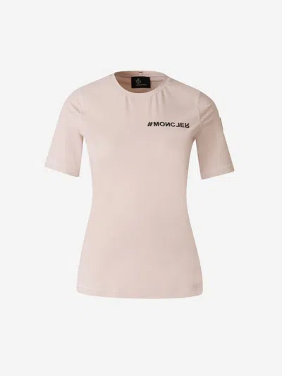 Moncler Grenoble Logo Technical T-shirt In Pink