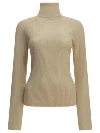 Moncler Grenoble Logo Turtleneck Sweater In Neutral